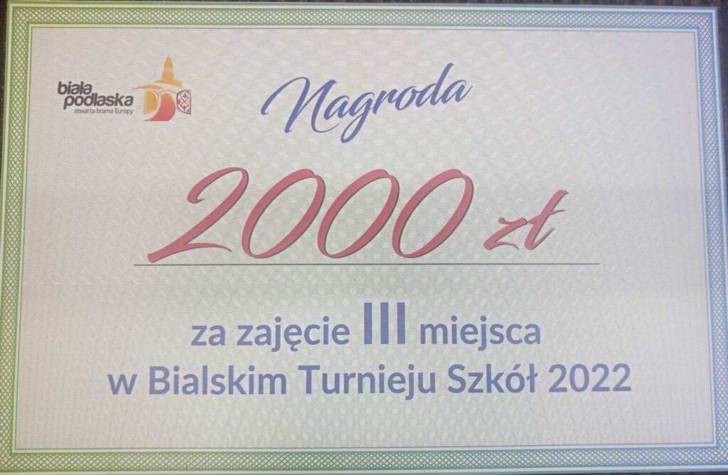 Nagroda za 3 miejsce 2000 zł