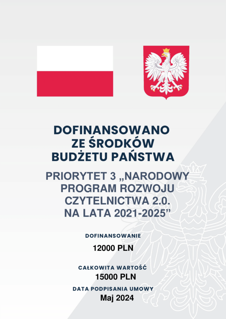 Plakat informacyjny Narodowego Programu Rozwoju Czytelnictwa