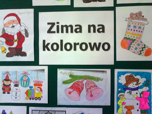 Wystawa kolorowanek Zima na kolorowo 2