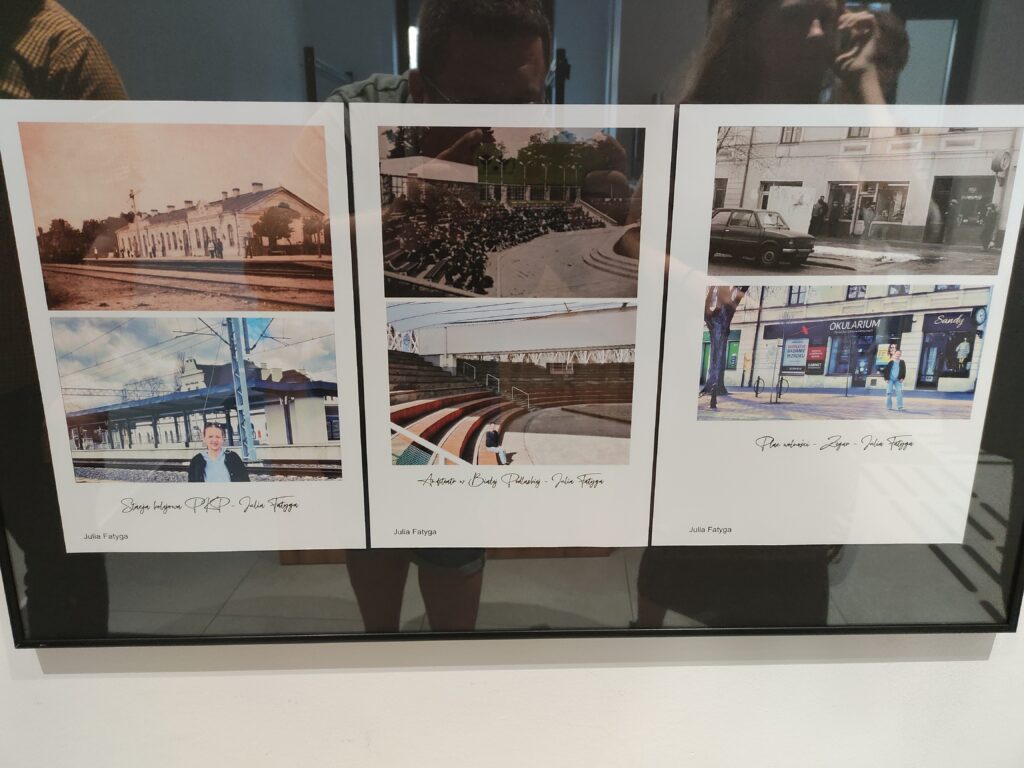 Prace konkursowe uczennicy Juli Fatygi na wystawie.