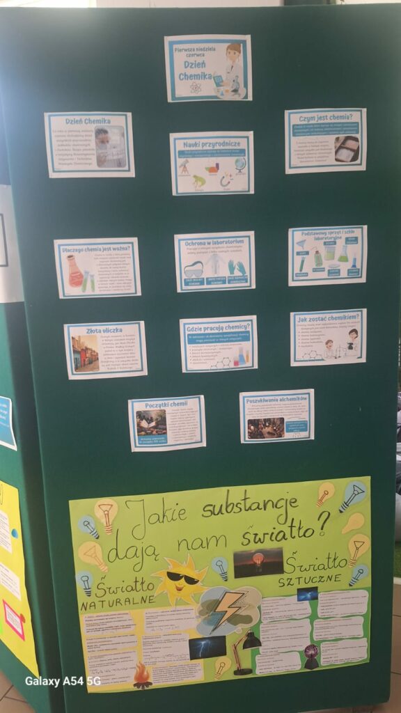 Gazetka szkolna wykonana z okazji Dnia Chemika