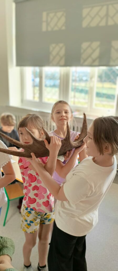 Uczennice prezentują poroże 4