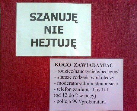 Tablica Szanuję nie hejtuję