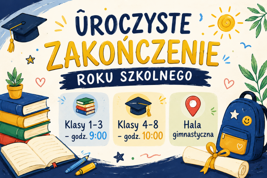 klasy 1-3 godz. 9:00
klasy 4-8 godz. 10:00
hala gimnastyczna